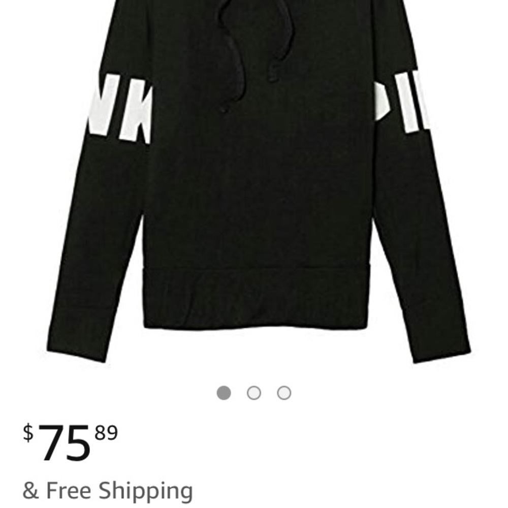 VSPINK RARW HTF ADORABLE HOODED LOGO SLEEVE TOP
